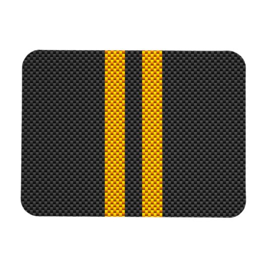 Magnet Flexible Jaune Tirages de course Carbone Fiber Style (Horizontal)