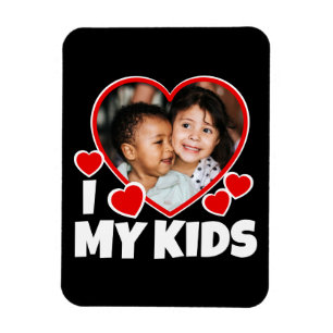 Magnet Flexible J'Coeur Mes Enfants Photo Personnalisée Flexible