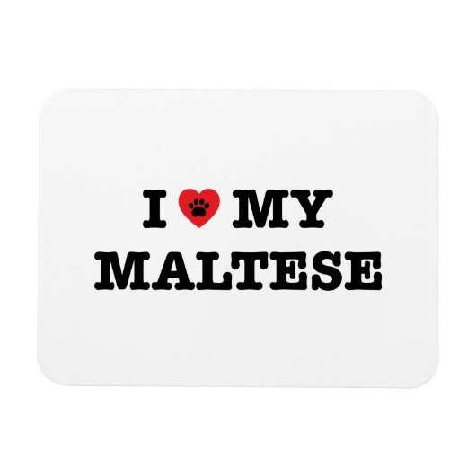 Magnet Flexible J'Coeur Mon Maltais (Horizontal)
