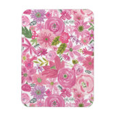 Magnet Flexible Je fais Pink Aquarelle Motif Floral (Vertical)
