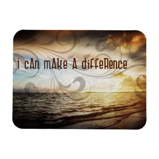 Magnet Flexible "Je peux faire une différence" Motivation Affirmat (Horizontal)