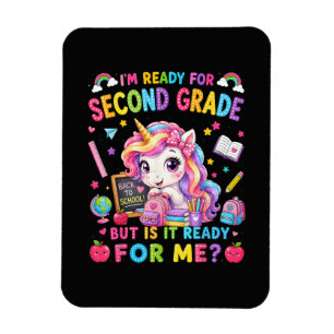 Magnet Flexible Je suis prêt pour la licorne de deuxième année Pre