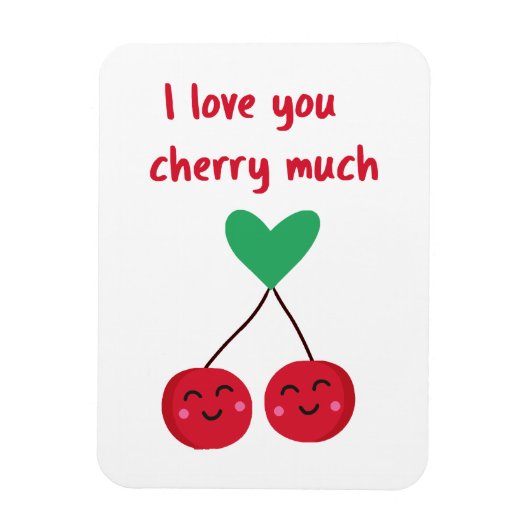 Magnet Flexible Je t'aime beaucoup Cherry Valentine (Vertical)