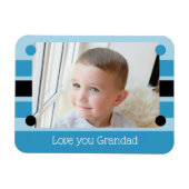 Magnet Flexible Je t'aime Grand-père bleu et noir photo (Horizontal)