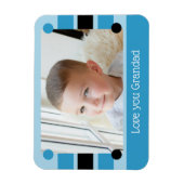 Magnet Flexible Je t'aime Grand-père bleu et noir photo (Vertical)