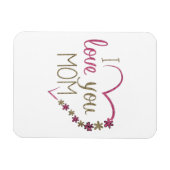 Magnet Flexible Je t'aime Maman Parties scintillant Coeur (Horizontal)