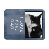 Magnet Flexible Je T'Aime, Papa Bleu Foncé Aimant Photo Chat (Horizontal)