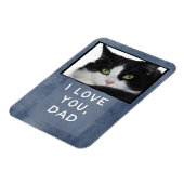 Magnet Flexible Je T'Aime, Papa Bleu Foncé Aimant Photo Chat (Côté Gauche)