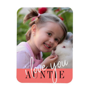Magnet Flexible Je t'aime Tante Photo Personnalisée