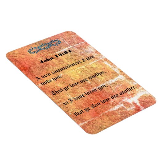 Magnet Flexible Jean 13:34 Bronze Rouge Texture Aimez-vous l'un l' (Côté Droit)