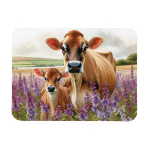 Magnet Flexible Jersey Cow and Calf Fleur sauvage flexible