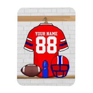 Magnet Flexible Jersey de football bleu blanc rouge personnalisé