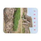 Magnet Flexible Jersey Grosnez Castle ruines vue réfrigérateur aim (Horizontal)