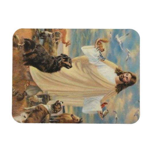 Magnet Flexible Jésus Avec Les Animaux (Horizontal)