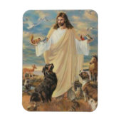 Magnet Flexible Jésus Avec Les Animaux (Vertical)