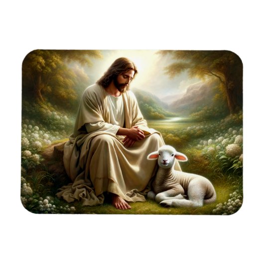 Magnet Flexible Jésus et l'agneau (Horizontal)