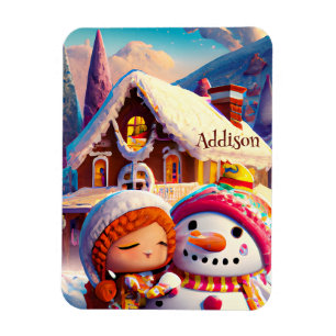 Magnet Flexible Jeu d'argile de Noël Pain d'épices Snowman hiver