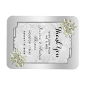 Magnet Flexible Jeu Floral Classique, mariage encadré d'argent Fav (Horizontal)