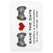 Magnet Flexible Jeu mignon rose bleu Enregistrer l'aimant de date (Vertical)