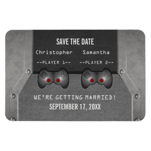 Magnet Flexible Jeu vidéo Enregistrer la date Magnet, gris (Horizontal)