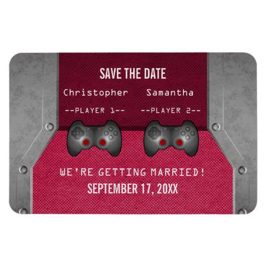 Magnet Flexible Jeu vidéo Enregistrer la date Magnet, rose (Horizontal)