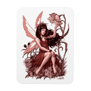 Magnet Flexible Jeune fée avec des fleurs par Al Rio