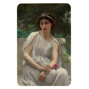 Magnet Flexible Jeune fille avec une rose rouge (de Guillaume Seig