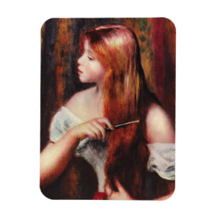 Magnet Flexible Jeune fille de Renoir peignant son aimant de