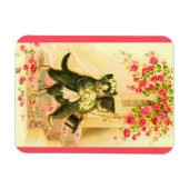 Magnet Flexible Jeunes mariés avec chaton (Horizontal)