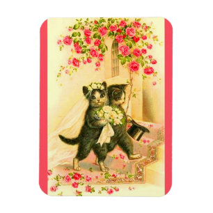 Magnet Flexible Jeunes mariés avec chaton