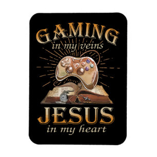Magnet Flexible Jeux dans mes veines, Jésus dans mon cœur