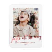 Jingle All Way Rouge Script Photo Holiday Card