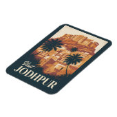 Magnet Flexible Jodhpur Inde Illustration Voyage Art Vintage (Côté Gauche)
