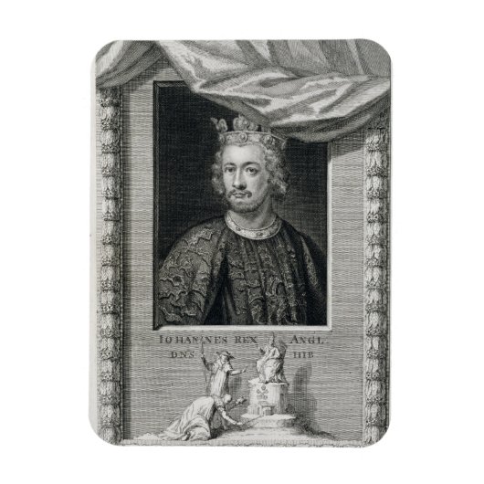 Magnet Flexible John (1167-1216) Roi d'Angleterre de 1199, engrave (Vertical)