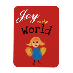 Magnet Flexible Joie au Monde Art d'empreinte digitale de l'enfant