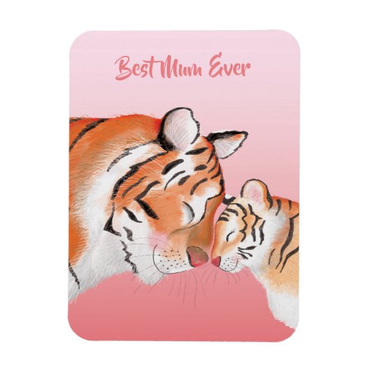 Magnet Flexible Joli aimant mère et bébé tigre (Vertical)
