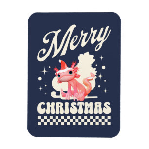 Magnet Flexible Joli Axolotl de Noël Joyeux Noël