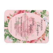 Magnet Flexible Joli Blush Floral rose Faire-part de mariage (Horizontal)