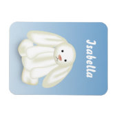 Magnet Flexible Joli Bunny Nom des enfants Monogramme (Horizontal)