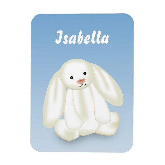 Magnet Flexible Joli Bunny Nom des enfants Monogramme (Vertical)