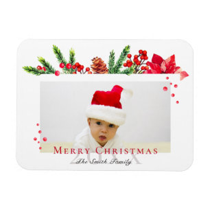 Magnet Flexible Joli cadre de Noël Photo personnalisée