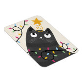 Magnet Flexible Joli chat avec lumières et étoile de Noël (Côté Droit)