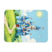 Magnet Flexible Joli château bleu et blanc (Horizontal)
