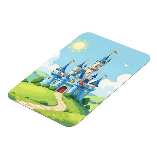 Magnet Flexible Joli château bleu et blanc (Côté Gauche)