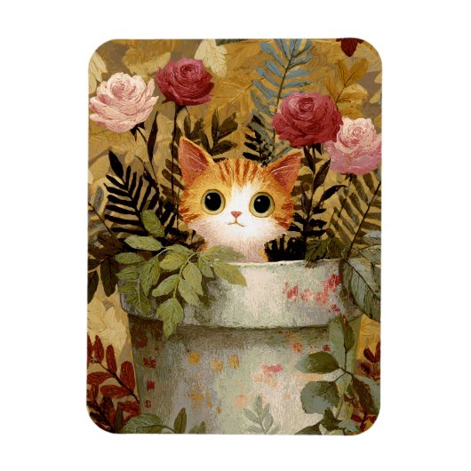 Magnet Flexible Joli Chatons Regardant D'un Pot Flexible (Vertical)