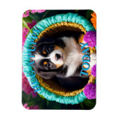 Magnet Flexible Joli chiot dans une panier (Vertical)