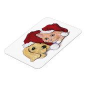 Magnet Flexible Joli Christmas Labrador Puppy et Orange Tabby (Côté Gauche)