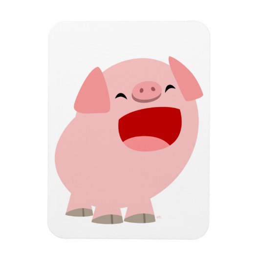 Magnet Flexible Joli dessin chantant porc aimant flexible (Vertical)