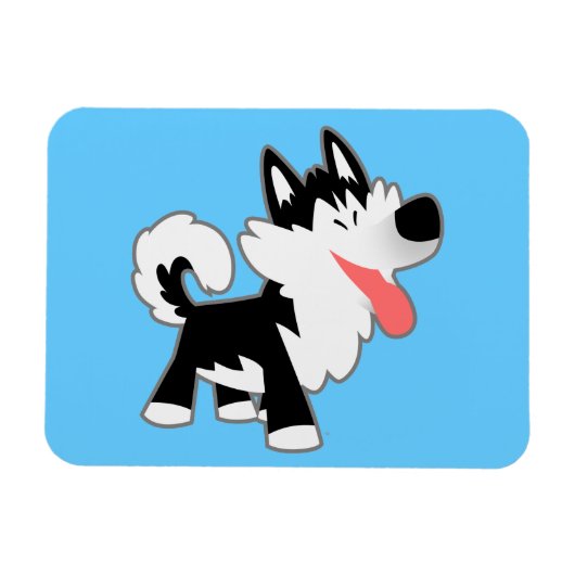 Magnet Flexible Joli dessin Sibérie Husky Aimant flexible (Horizontal)