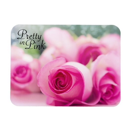 Magnet Flexible Joli en rose Roses (Horizontal)